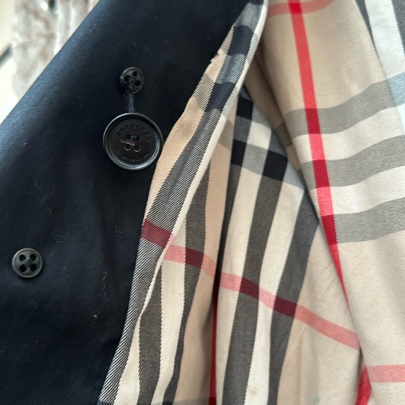Burberry Black Double Breasted Hooded Trench Coat Size 10 - Picture 7 of 16